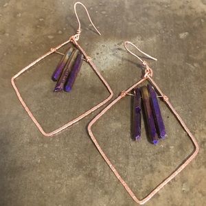 Handmade Copper Crystal Earrings